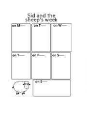 English Worksheet: DAYS OF THE WEEK WITH SID AND THE SHEEP