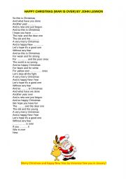 English Worksheet: Happy Christmas - John Lennon