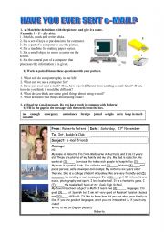 English Worksheet: Have you ever sent e-mail?