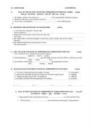 English Worksheet: LANGUAGE AND WRITING ACTIVITIES  WORKSHEET