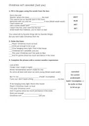 English Worksheet: Christmas isn�t canceled song