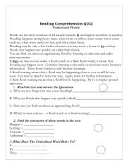 English Worksheet: floods