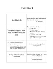 English Worksheet: Holiday Choice Board