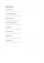 English Worksheet: Sentence Scramble