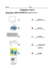 Computer Parts - ESL worksheet by nevinesaleh@hotmail.com