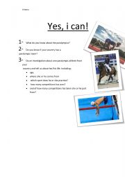 English Worksheet: PARALYMPICS