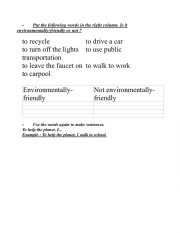 English Worksheet: to help the planet.... I....