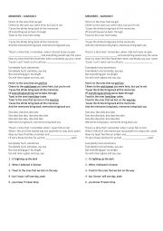 English Worksheet: Listening activity with song Memories