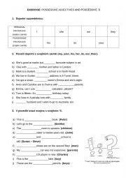 English Worksheet: Possesive adjectives and possessive �s