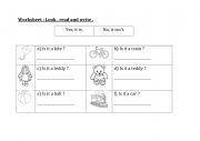 English Worksheet: Is it a ...?