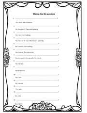 English Worksheet: Making yes/ no questions