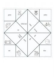 English Worksheet: Fortune teller toys