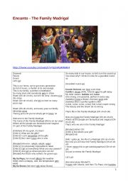 English Worksheet: The Family Madrigal