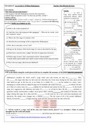 English Worksheet: Arts session 6: As you like it by William Shakespeare