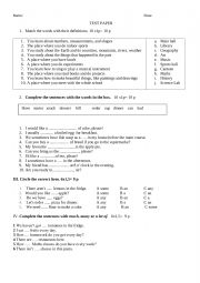 English Worksheet: Revision- food, quantifiers