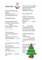 Santa Claus poem (task and solution) - ESL worksheet by astride89