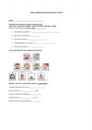 English Worksheet: FAMILY MEMBERS AND POSSESSIVE CASE ACTIVITY