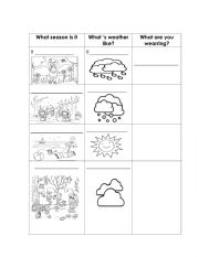 English Worksheet: what season it is?