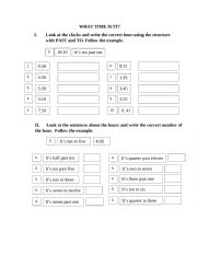 English Worksheet: What time is it? Worksheet