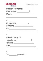 English Worksheet: Writing questions and answers