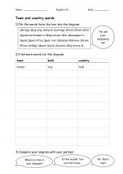 English Worksheet: Country and City words