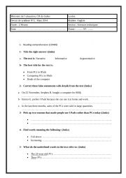 English Worksheet: Synthese 2, 4EME