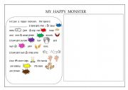 English Worksheet: Draw  a monster,  body parts