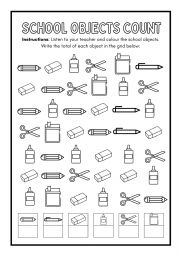 School objects - ESL worksheet by demeter_mar