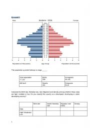 English worksheet: Activities Population (Pyramids)