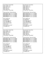 English Worksheet: This and That, These and Those Jazz Chant