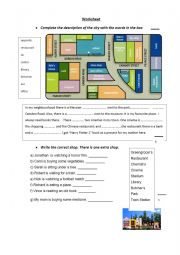 English Worksheet: Places in the City