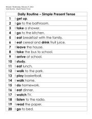 English Worksheet: Daily routine 