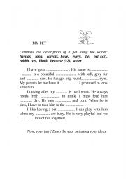 English Worksheet: My pet