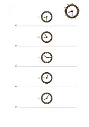 English Worksheet: Clock exercise