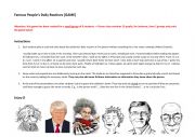 English Worksheet: Famous Peoples Daily Routines 
