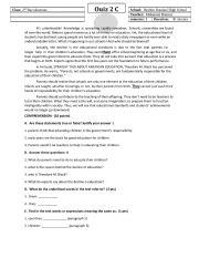 English Worksheet: children�s education