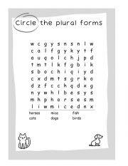 English Worksheet: Pets - Plural and Singular Forms