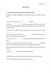English Worksheet: Autumn Vocabulary Revision