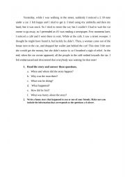 English Worksheet: A funny story 