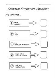 Sentence Strucutre Checklist