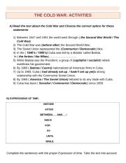 English worksheet: THE COLD WAR