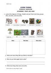 Living Things Classifying