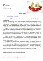 Revision worksheet / test