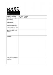 English Worksheet: Film review template