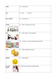 English Worksheet: My presentation 