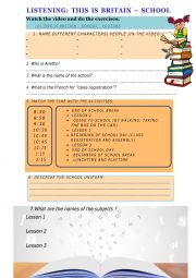 English Worksheet: British school