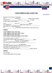 English Worksheet: I Just Call to Say  I Love you - Listening Practice