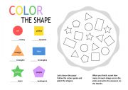 English Worksheet: Coloring the shapes activity