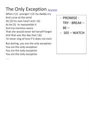 English Worksheet: the only exception