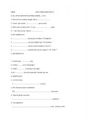 English Worksheet: level fixing